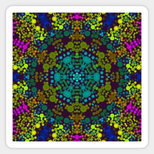 Dot Mandala Flower Blue Yellow and Pink Sticker